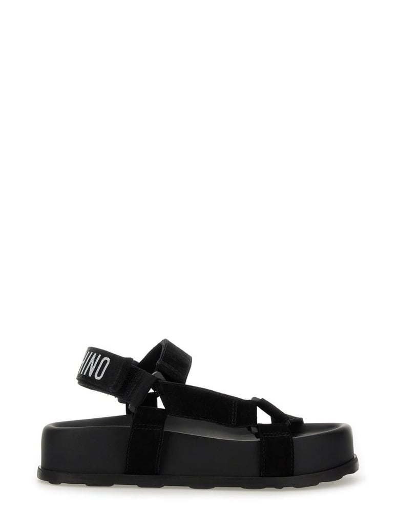 black leather sandals by Selfnex