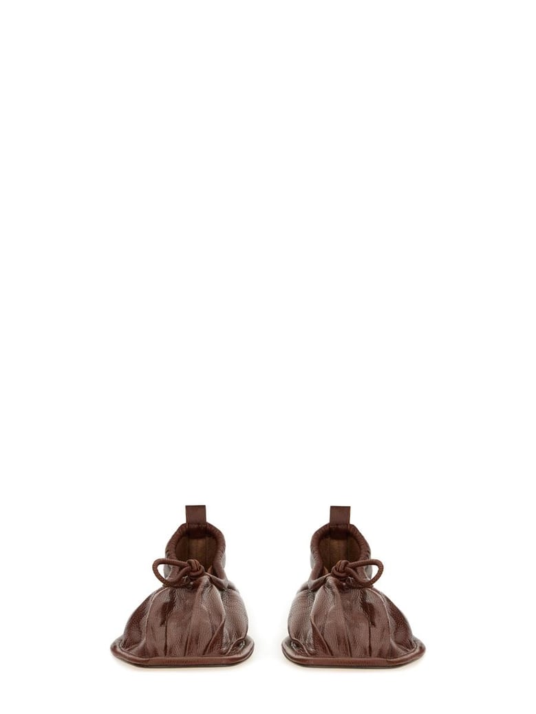 brown leather flats by Selfnex