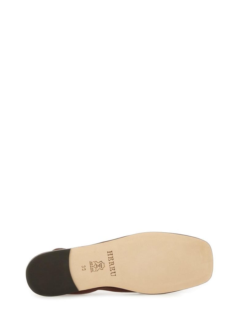 brown leather flats by Selfnex