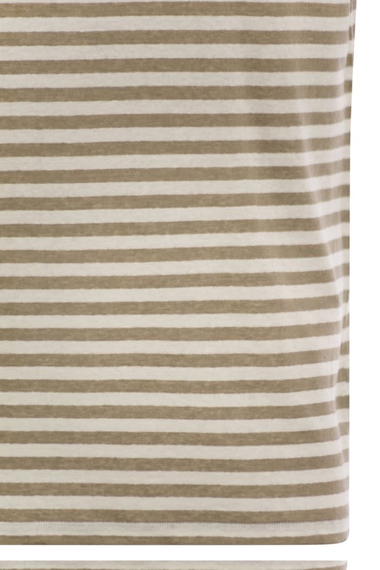striped linen crew-neck t-shirt by Selfnex