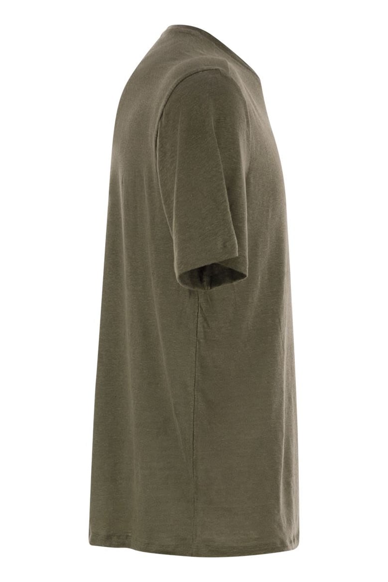 crew-neck and short-sleeved t-shirt in linen by Selfnex