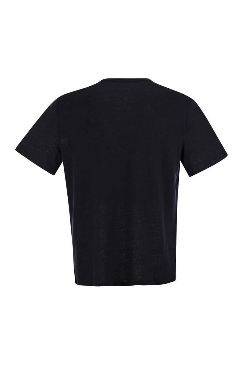 crew-neck and short-sleeved t-shirt in linen by Selfnex