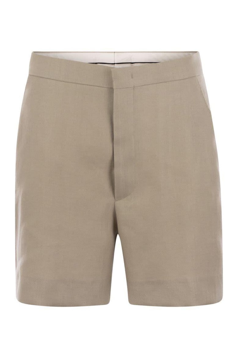linen chino bermuda shorts by Selfnex