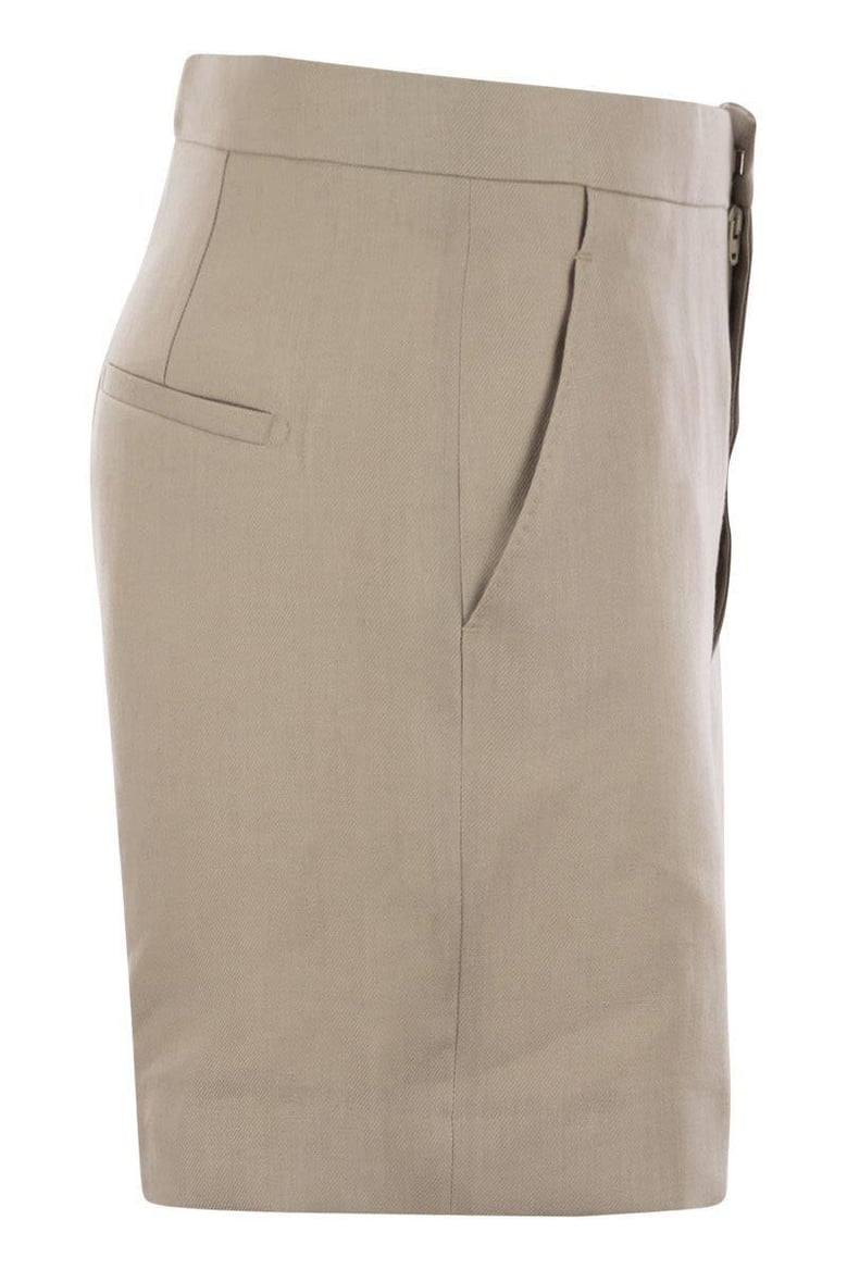 linen chino bermuda shorts by Selfnex