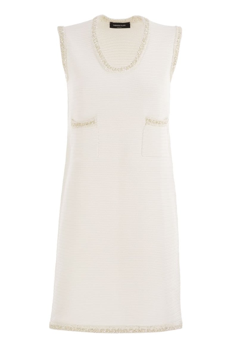 knitted mini dress with sequin edging by Selfnex