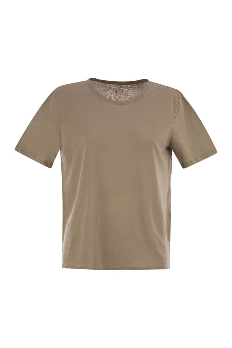 linen crew-neck t-shirt by Selfnex