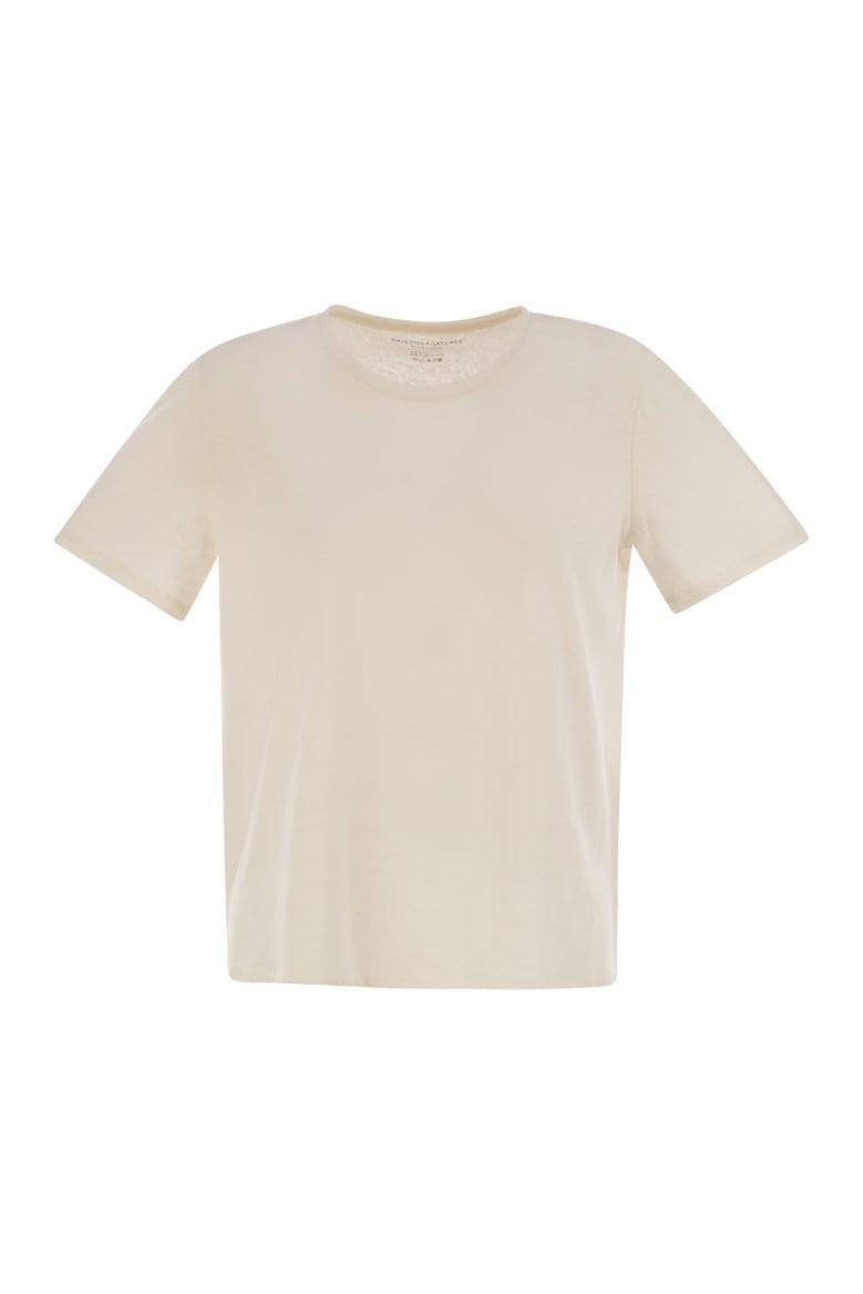 linen crew-neck t-shirt by Selfnex