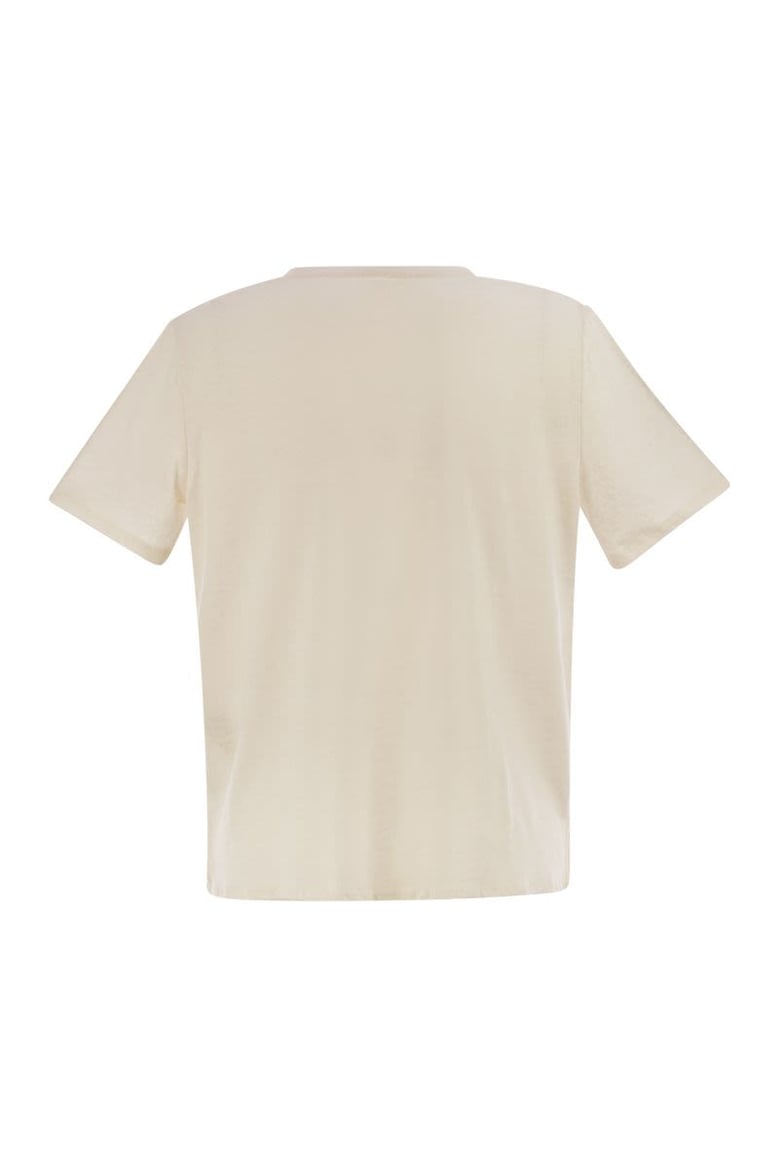 linen crew-neck t-shirt by Selfnex