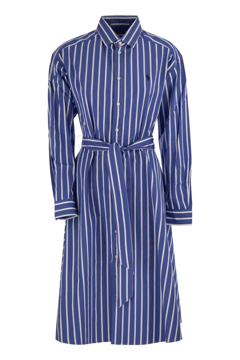 striped chemisier with belt by Selfnex