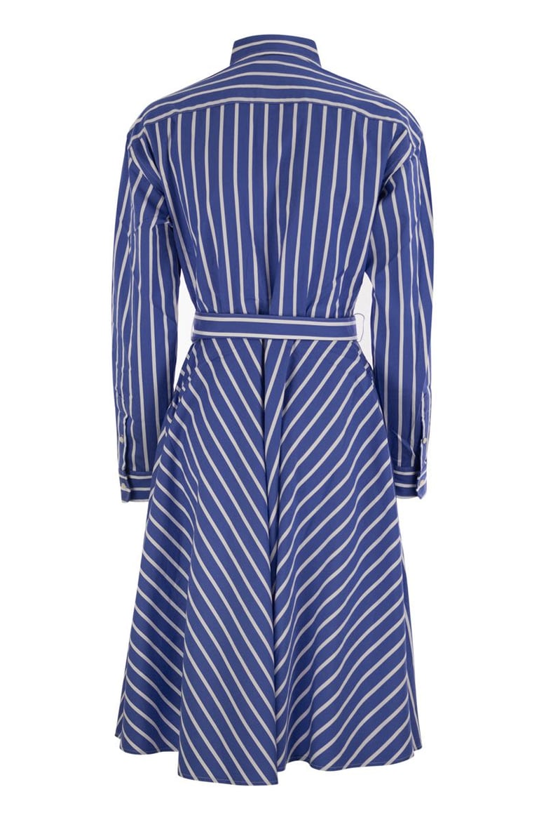 striped chemisier with belt by Selfnex