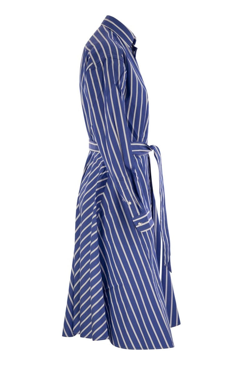 striped chemisier with belt by Selfnex