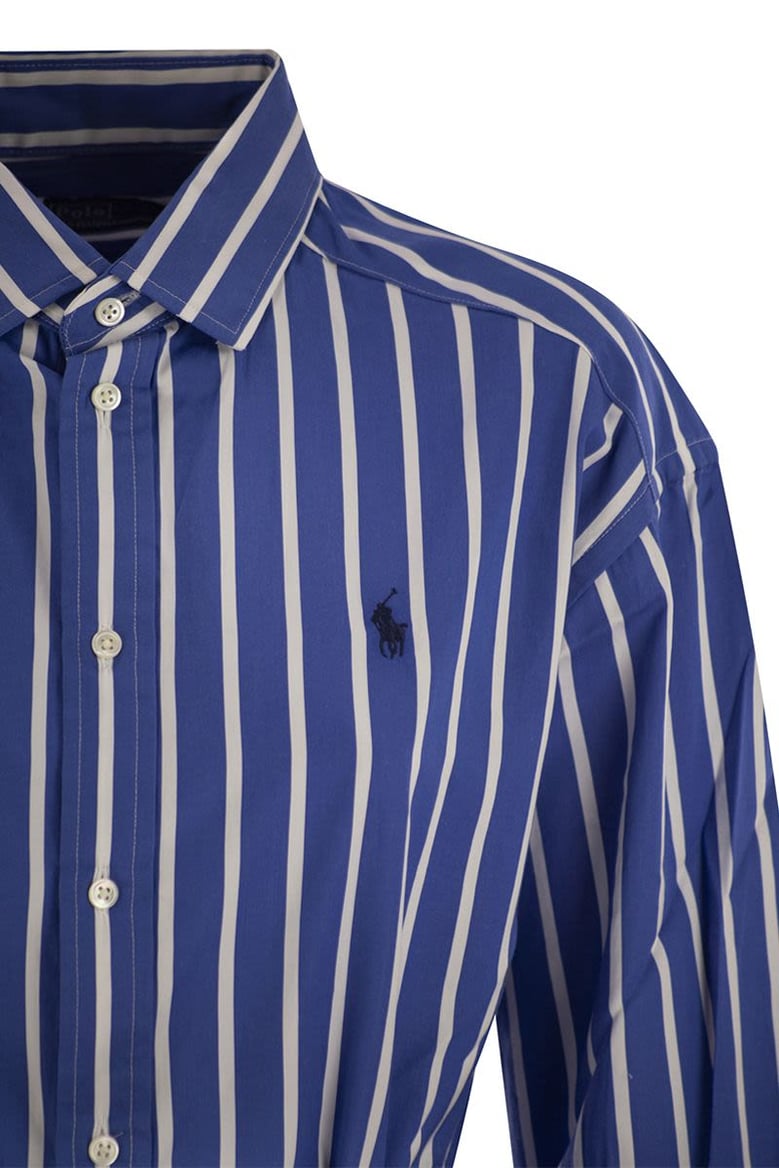 striped chemisier with belt by Selfnex