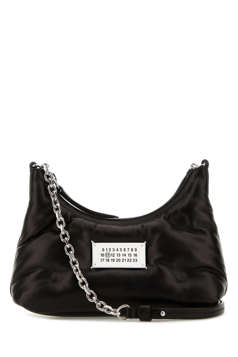 black nappa leather micro glam slam hobo shoulder bag by Selfnex