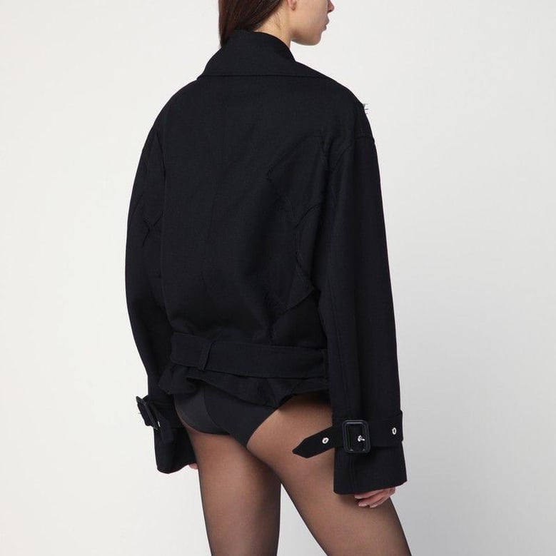 black belted jacket in wool blend by Selfnex