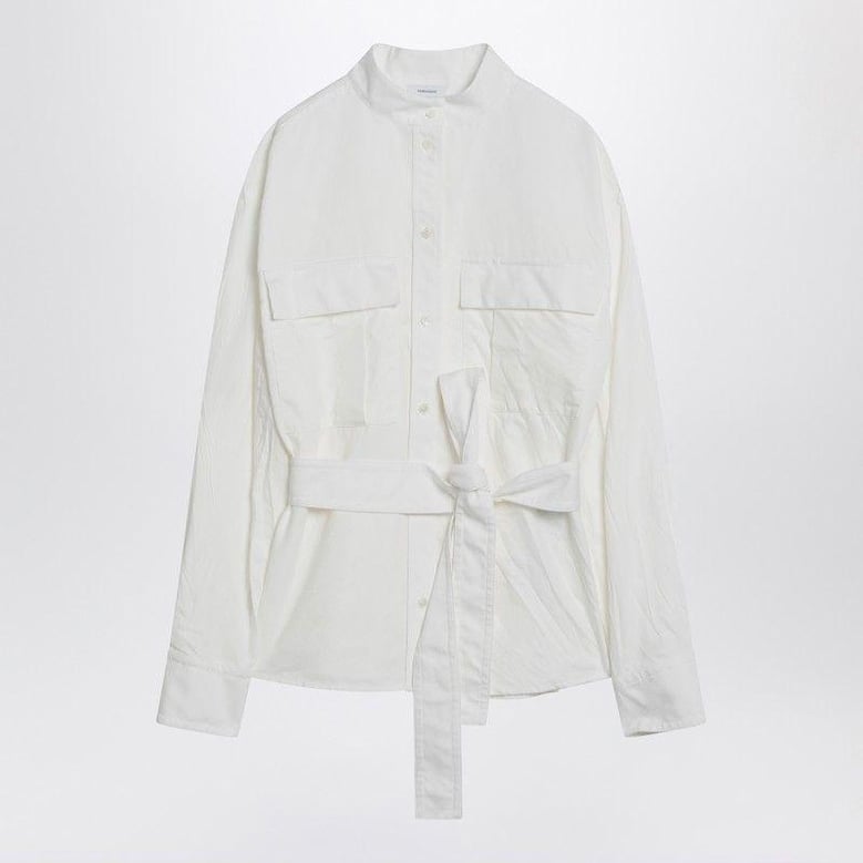 white belted shirt in cotton blend by Selfnex