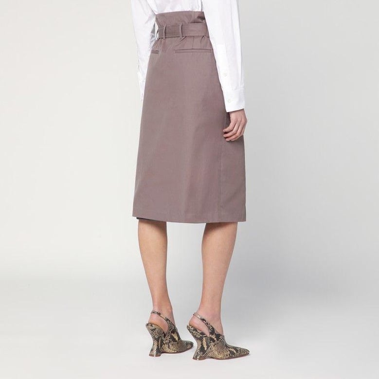 taupe skirt in cotton with belt by Selfnex