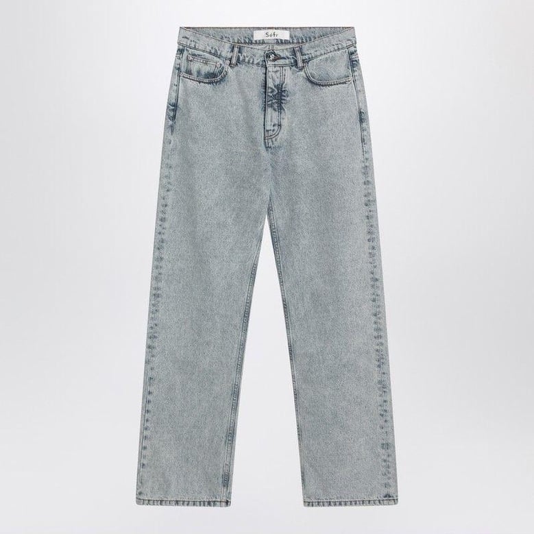 light blue distressed jeans by Selfnex