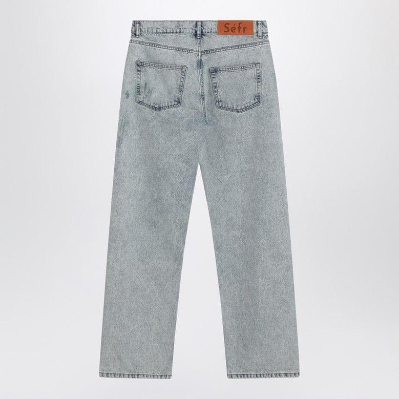 light blue distressed jeans by Selfnex