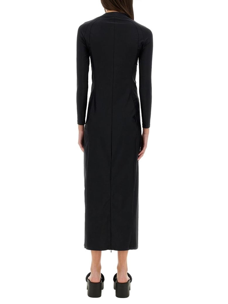 black stretch nylon dress by Selfnex