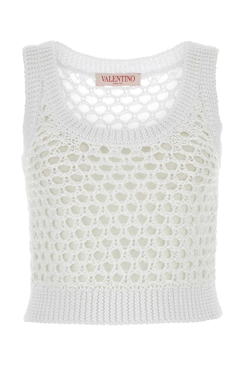 white mesh valentino garavani escape crop-top by Selfnex