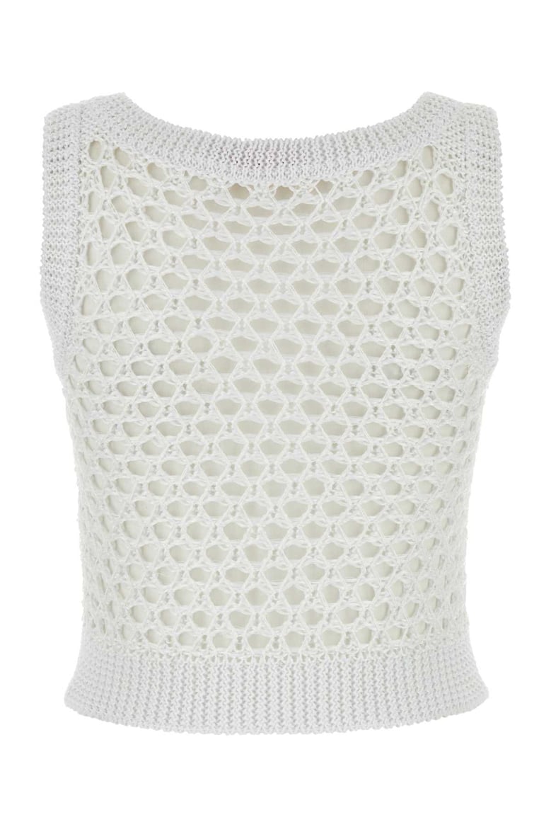 white mesh valentino garavani escape crop-top by Selfnex