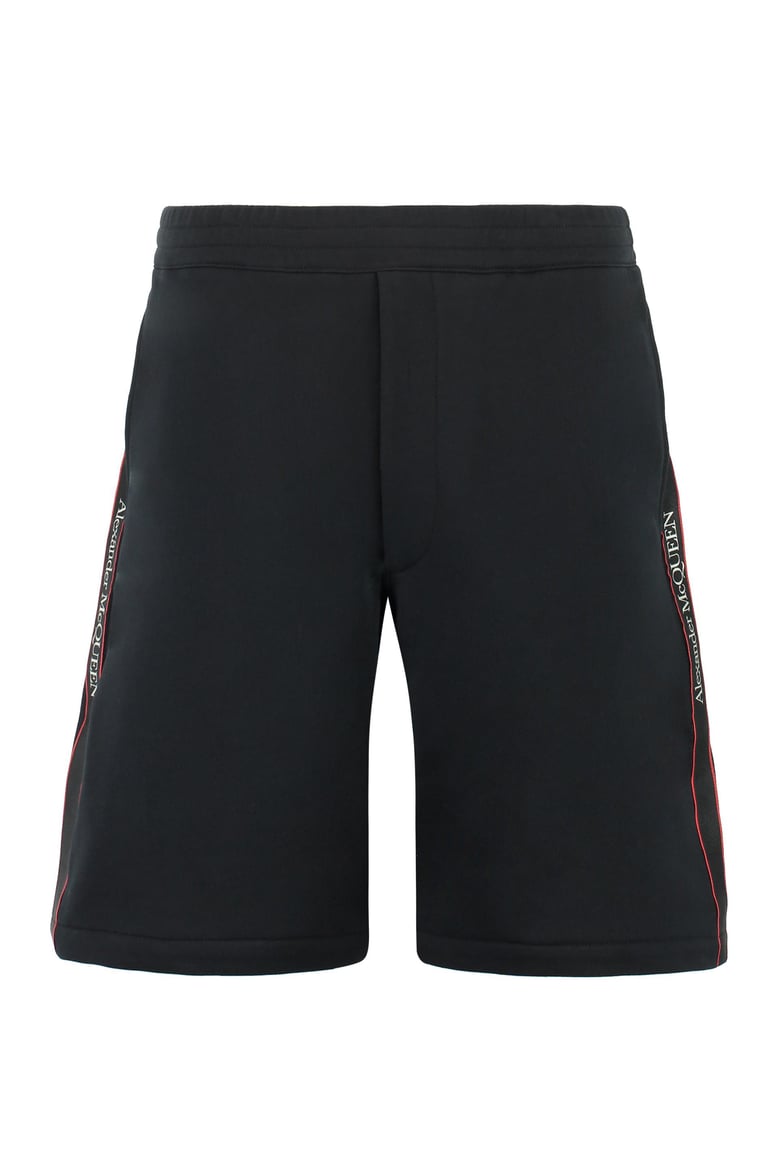 black cotton bermuda shorts by Selfnex