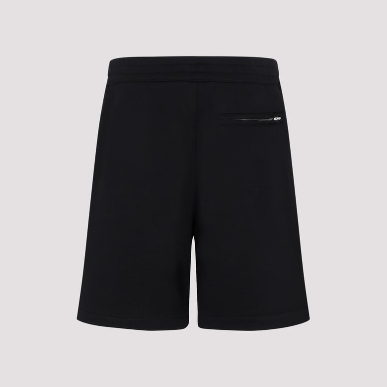 black cotton bermuda shorts by Selfnex