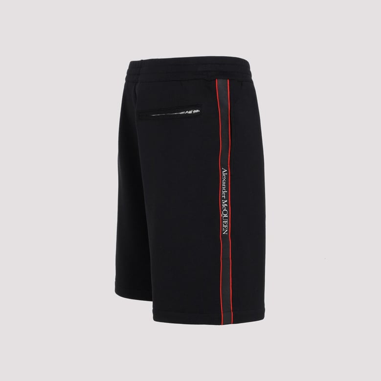 black cotton bermuda shorts by Selfnex