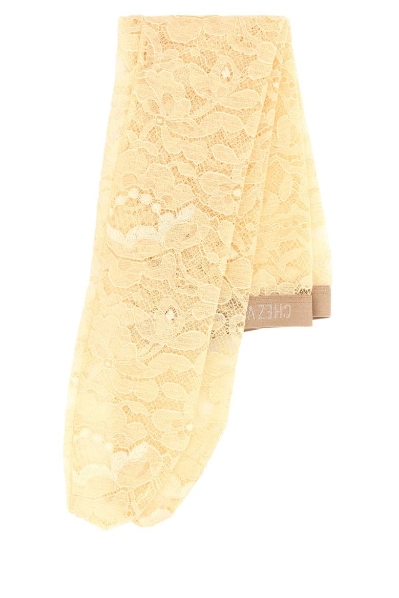 cream stretch lace socks by Selfnex