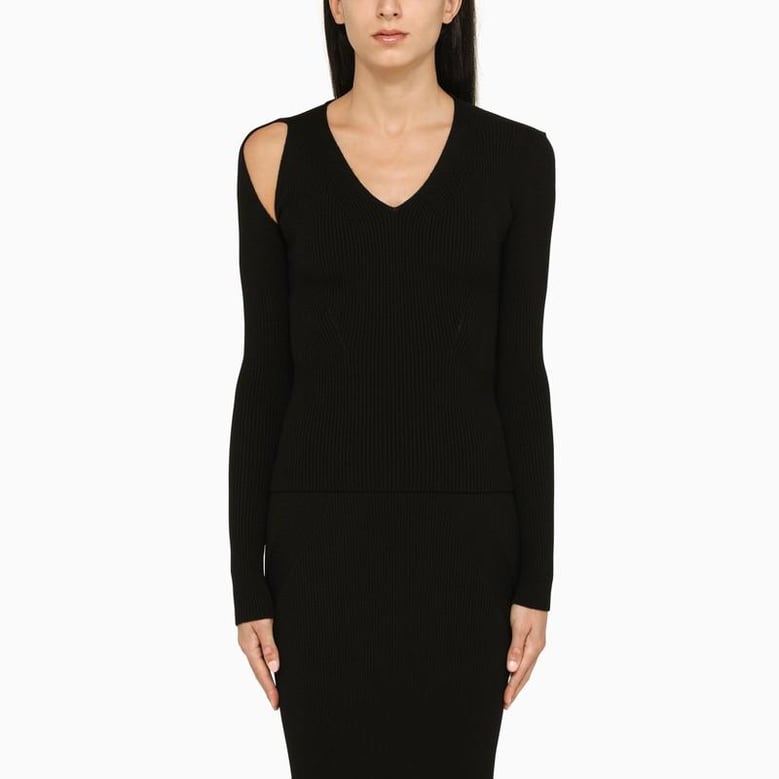 black wool blend sweater by Selfnex