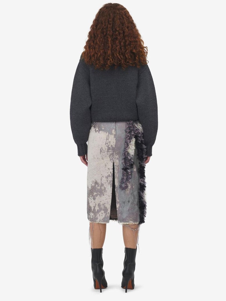 melange dark grey stretch wool blend sweater by Selfnex