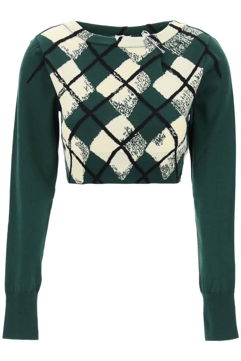 bottle green cotton sweater by Selfnex