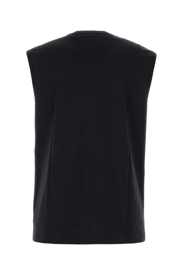 black stretch cotton tank top by Selfnex