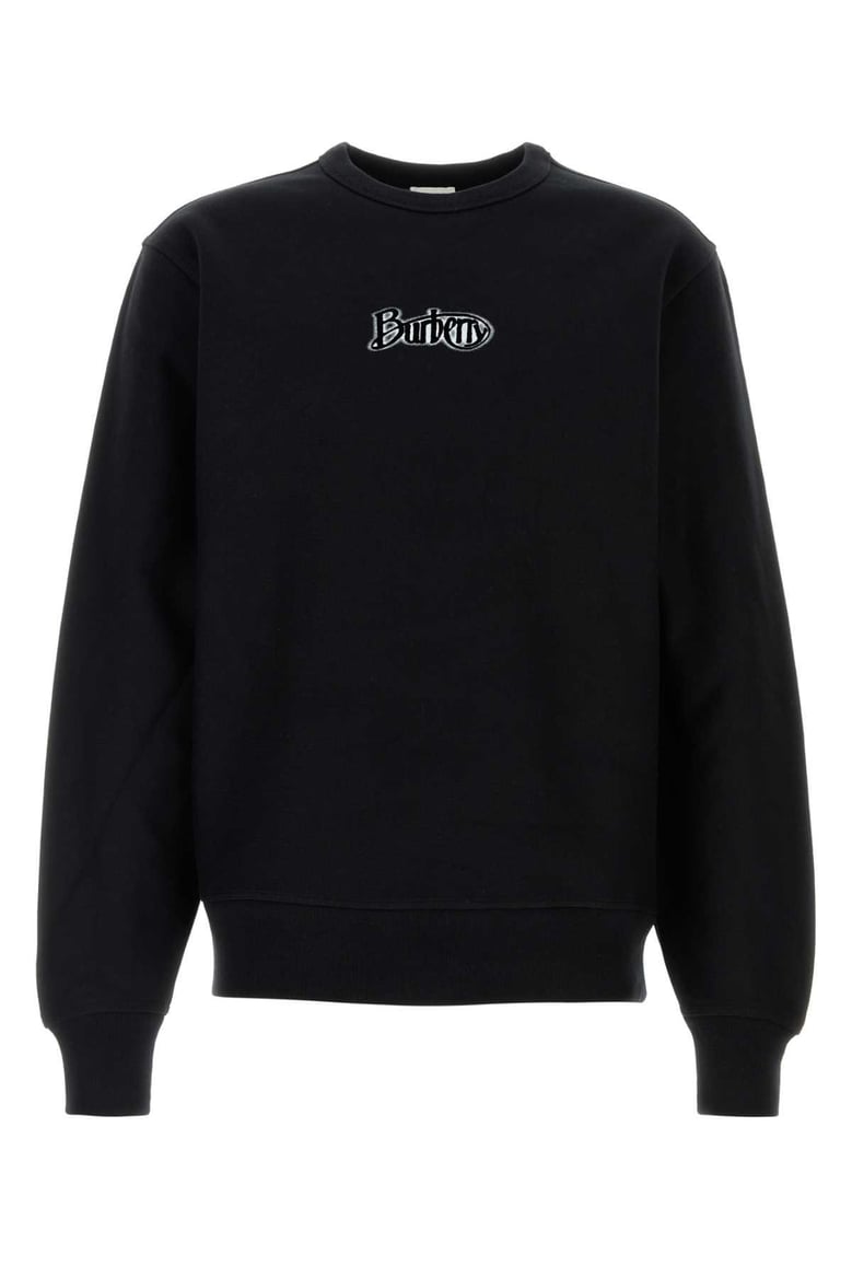 black cotton blend sweatshirt by Selfnex