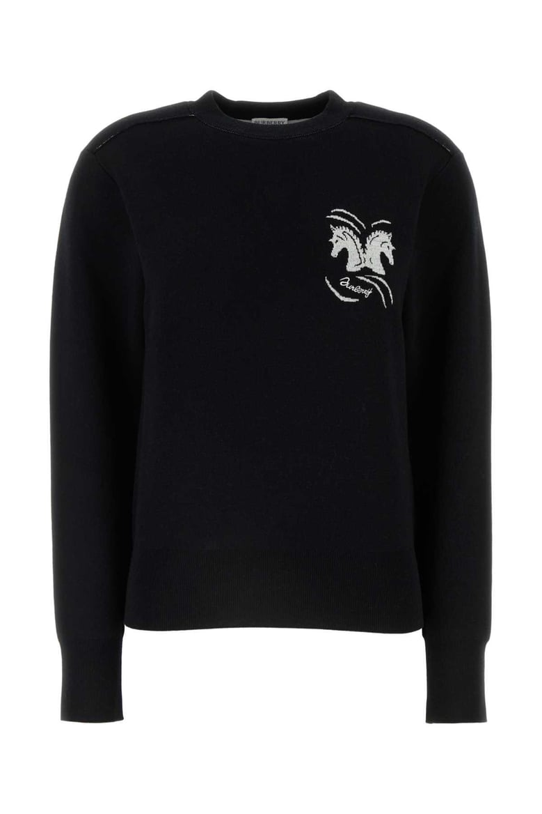 black stretch wool blend sweater by Selfnex
