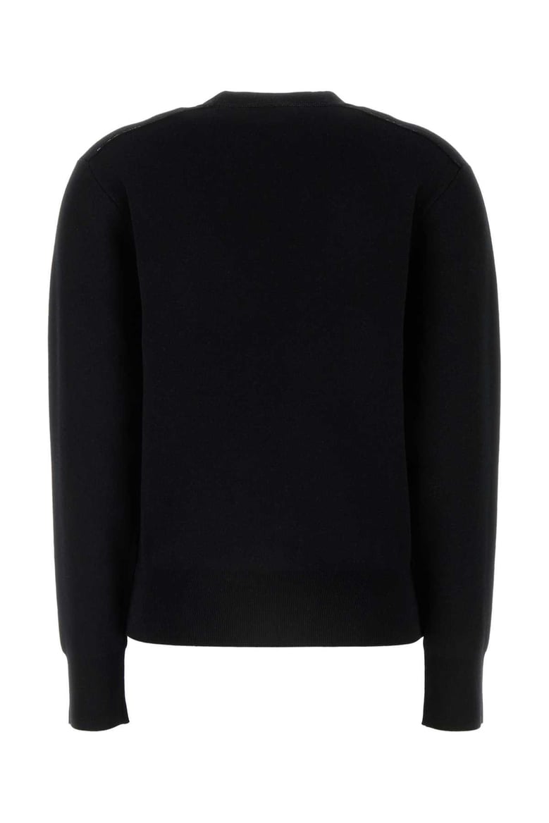 black stretch wool blend sweater by Selfnex