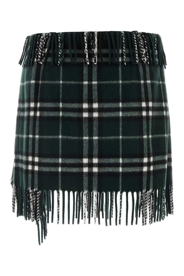 embroidered wool blend mini skirt by Selfnex