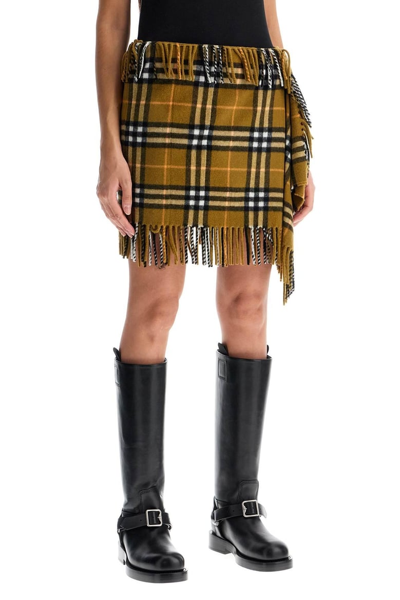 embroidered wool blend mini skirt by Selfnex