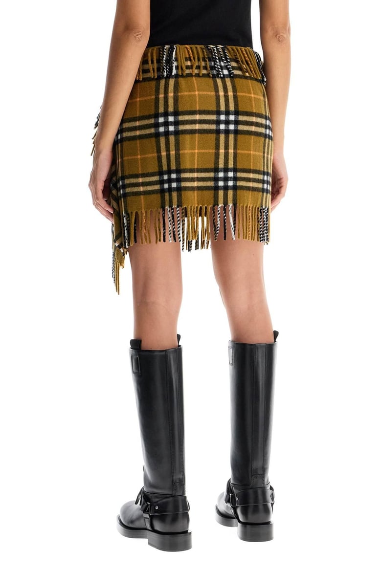embroidered wool blend mini skirt by Selfnex
