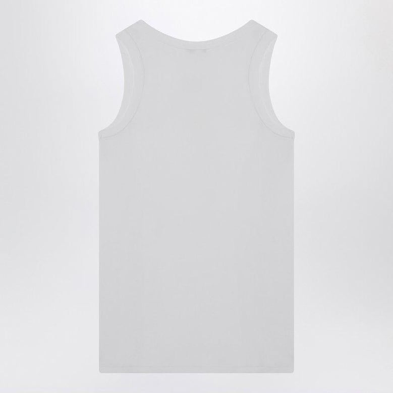 white stretch cotton tank top by Selfnex