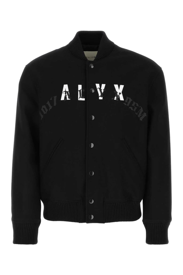 black wool blend bomber jacket by Selfnex