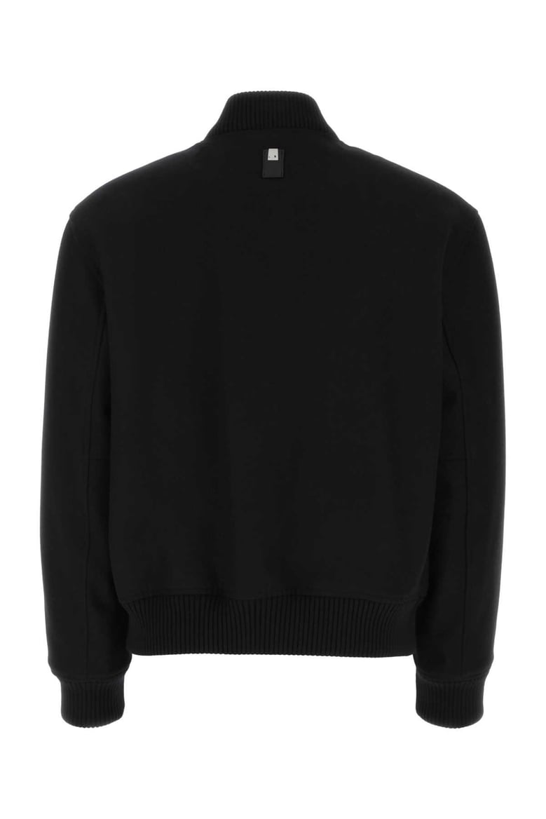 black wool blend bomber jacket by Selfnex
