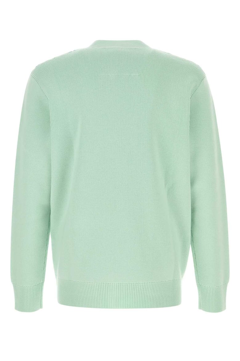 pastel green wool blend cardigan by Selfnex
