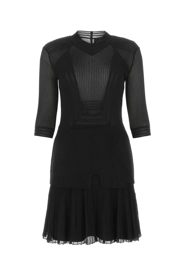 black stretch viscose blend mini dress by Selfnex