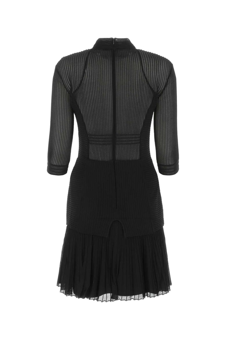 black stretch viscose blend mini dress by Selfnex