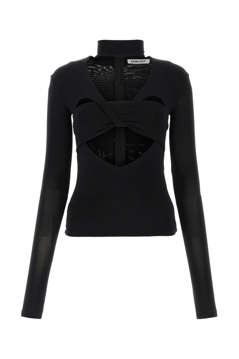 black stretch viscose top by Selfnex