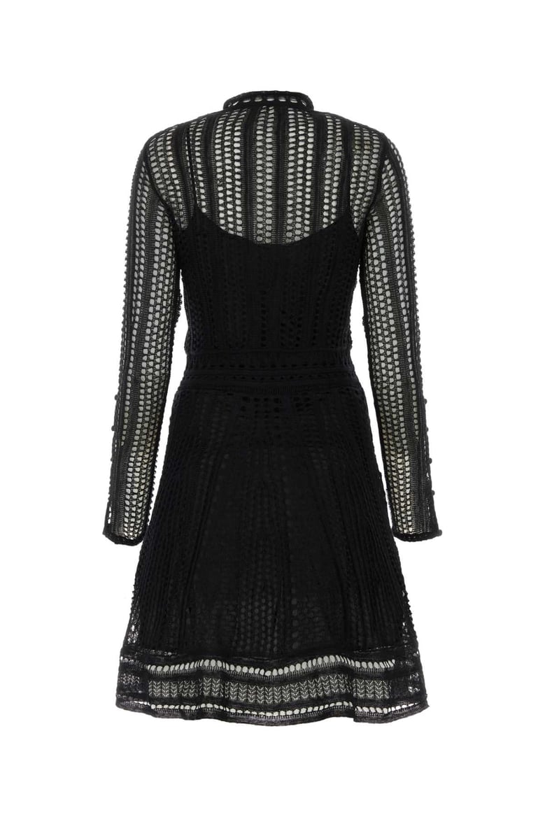 black linen blend mini dress by Selfnex