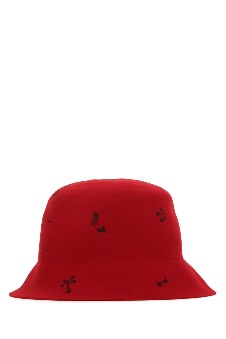 red felt freya bucket hat by Selfnex