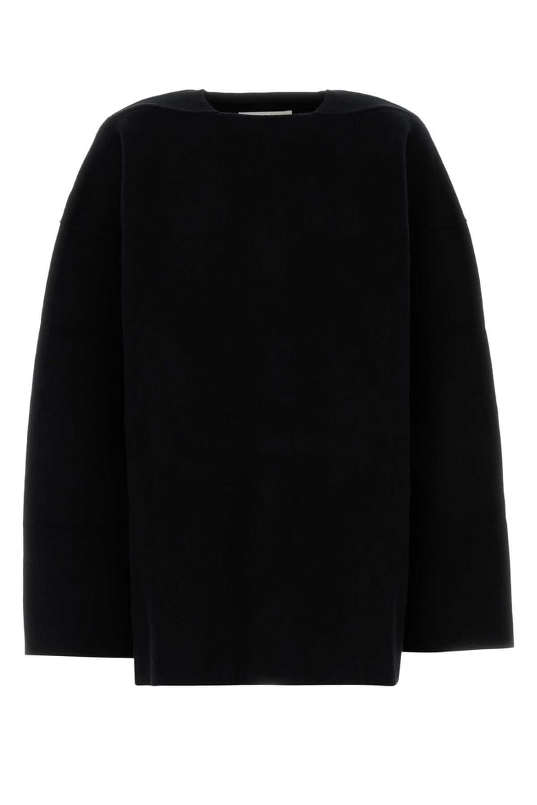 black wool blend oversize sweater by Selfnex