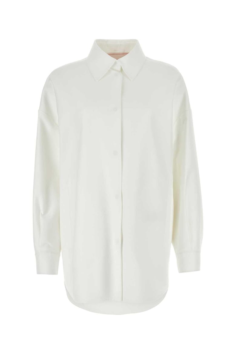white cotton blend oversize shirt by Selfnex